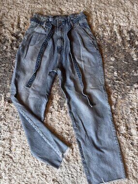 ABERCROMBIE & FITCH Mom Jeans High Waist Belted Retro Denim Women’s 6/28